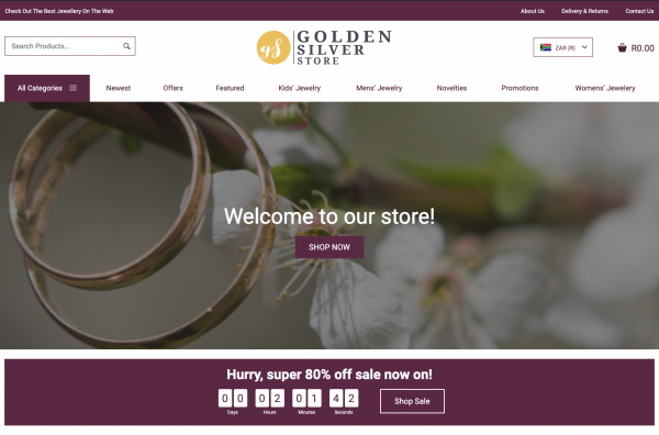 Ready made jewellery online store example